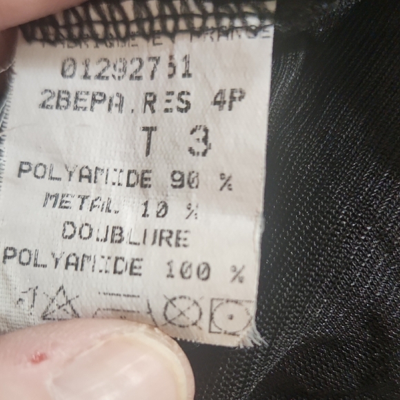 Sparkly Black Sheer Blouse Double Layered With Long Sleeves - Picture 2 of 8